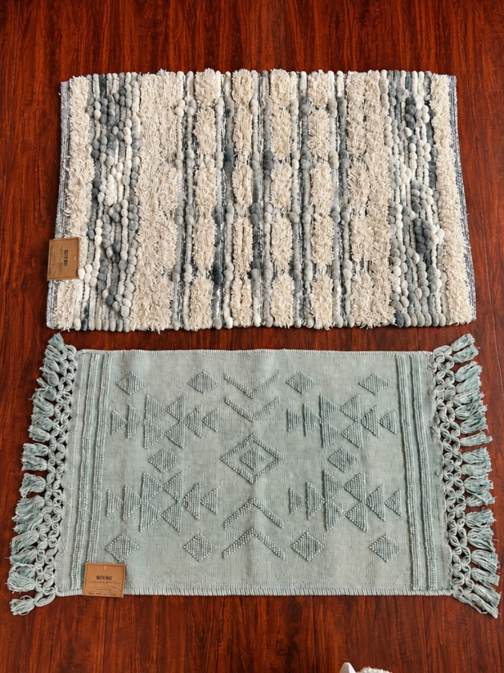 NWT HTF Two Cost Plus World Market 20 x 30 Bath Mats